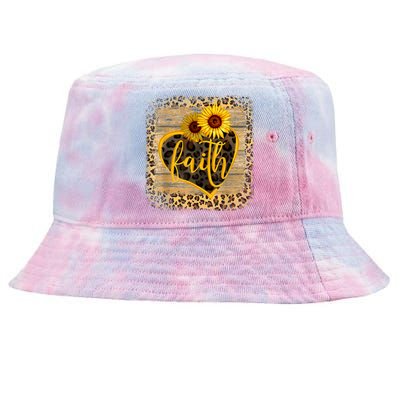 Vintage Faith Cross Sunflower Butterflies Flowers Christians Tie-Dyed Bucket Hat