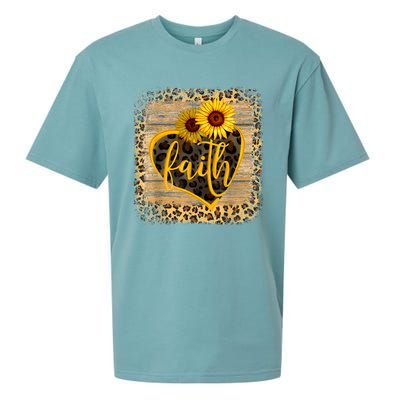 Vintage Faith Cross Sunflower Butterflies Flowers Christians Sueded Cloud Jersey T-Shirt