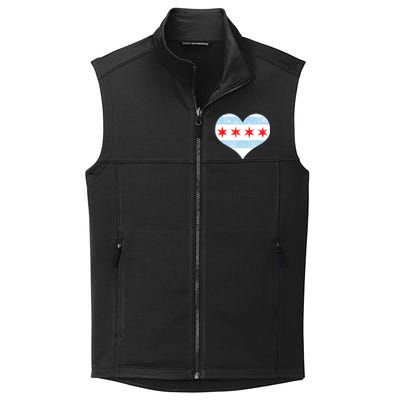 Vintage Faded Chicago Flag Heart Gift Collective Smooth Fleece Vest