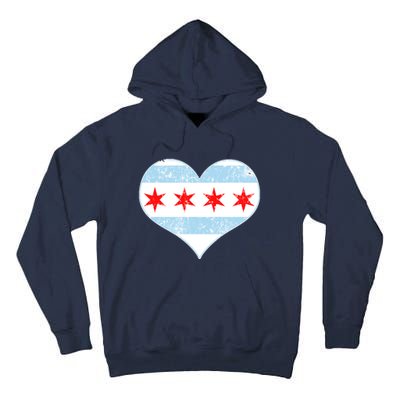 Vintage Faded Chicago Flag Heart Gift Tall Hoodie