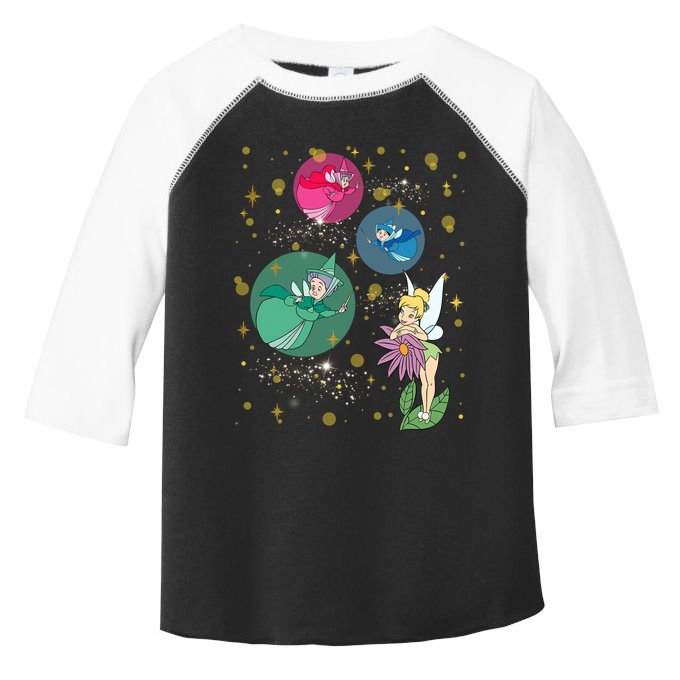 Vintage Fairies Characters Group Flora Fauna Merryweather Toddler Fine Jersey T-Shirt