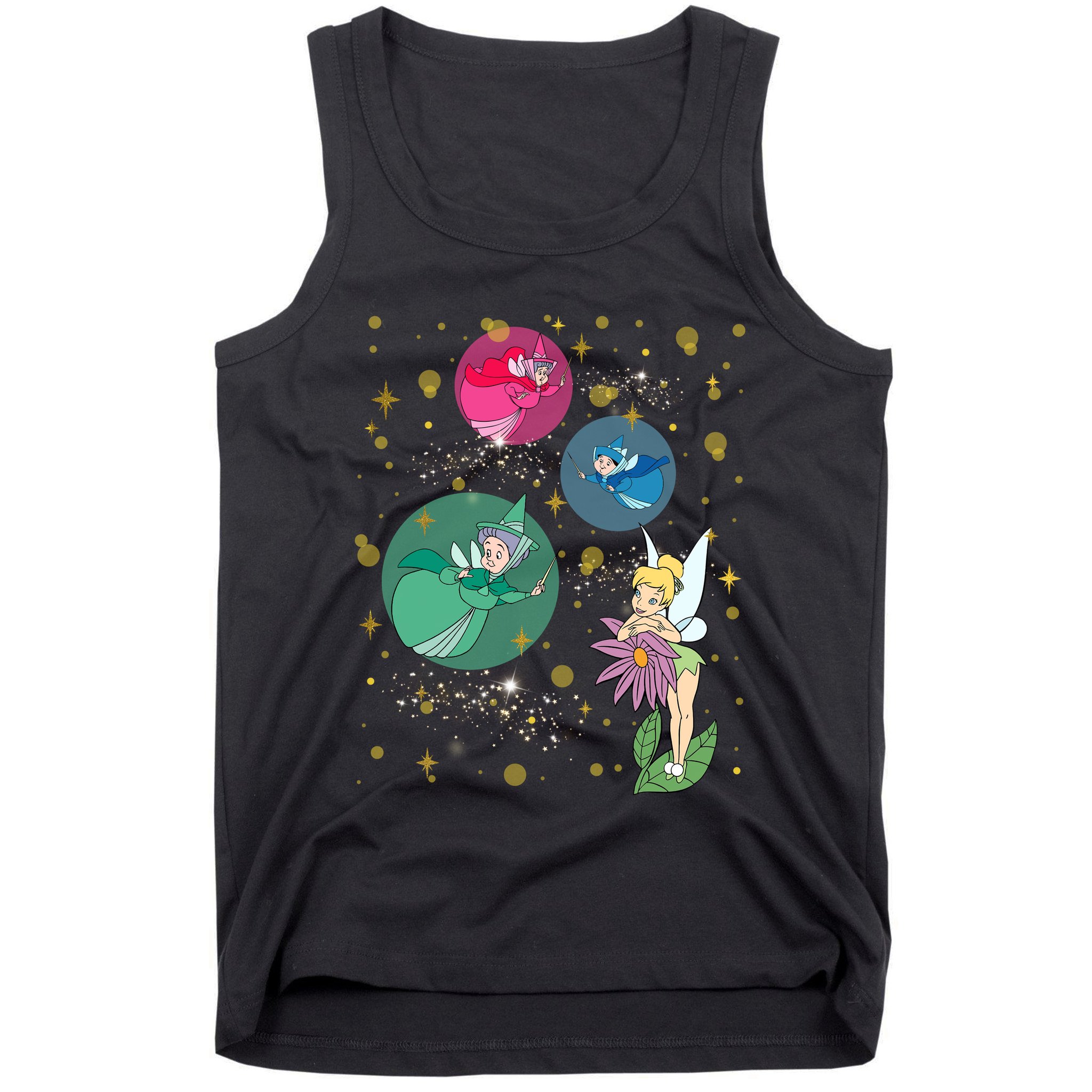 Vintage Fairies Characters Group Flora Fauna Merryweather Tank Top