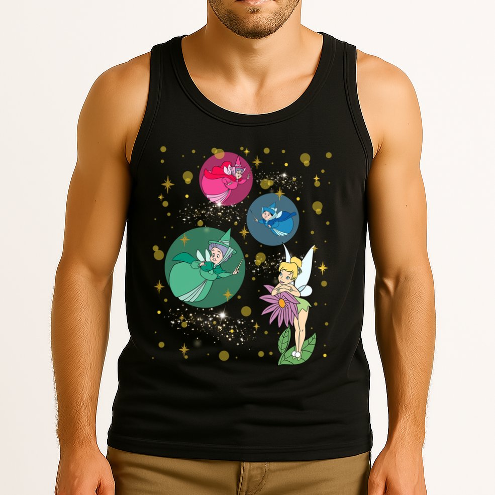 Vintage Fairies Characters Group Flora Fauna Merryweather Tank Top