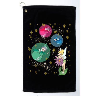 Vintage Fairies Characters Group Flora Fauna Merryweather Golf Towel