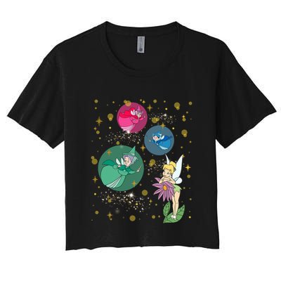 Vintage Fairies Characters Group Flora Fauna Merryweather Crop Top