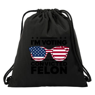 Voting For Convicted Felon Graphic Drawstring Bag