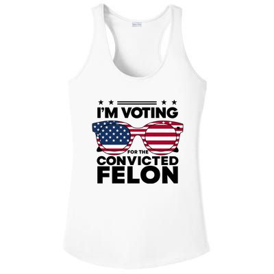 Voting For Convicted Felon Graphic Ladies PosiCharge Competitor Racerback Tank