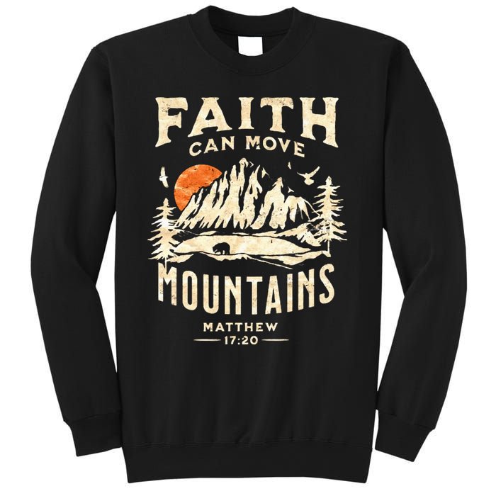 Vintage Faith Can Move Mountains Christian Sweatshirt