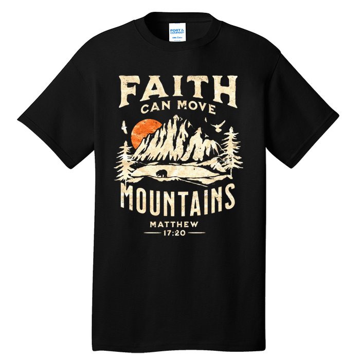 Vintage Faith Can Move Mountains Christian Tall T-Shirt