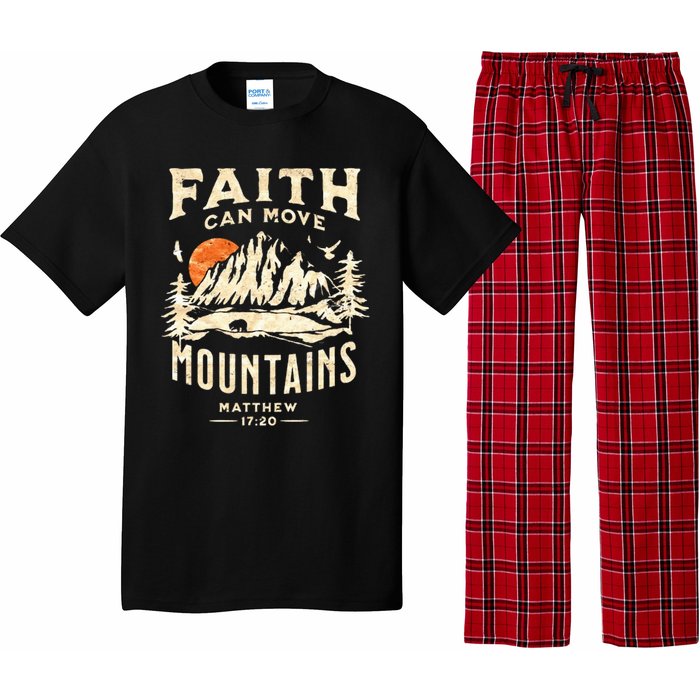 Vintage Faith Can Move Mountains Christian Pajama Set