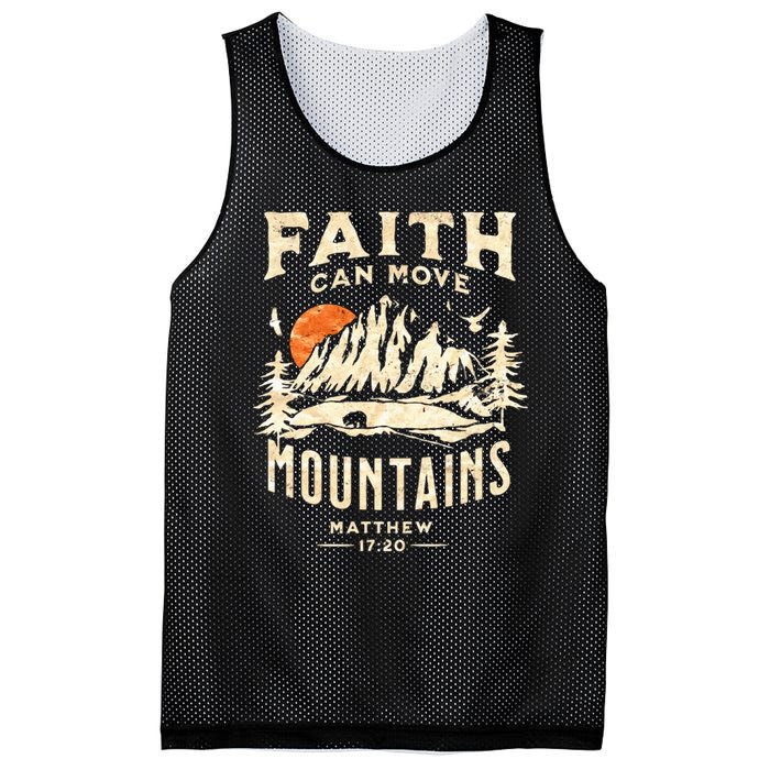 Vintage Faith Can Move Mountains Christian Mesh Reversible Basketball Jersey Tank