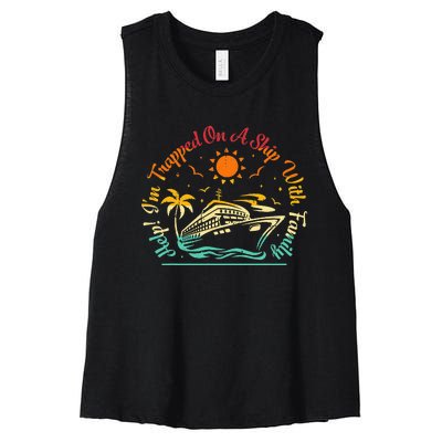 Vintage Family Cruise Matching Vacation Group Cruising Women's Racerback Cropped Tank