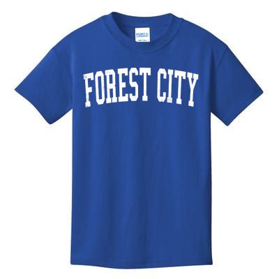 Vintage Forest City Fl Distressed Black Varsity Style Gift Kids T-Shirt