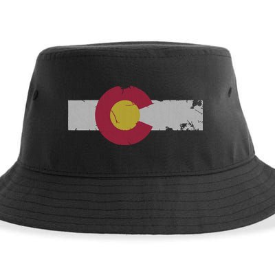 Vintage Fade Colorado Flag Sustainable Bucket Hat