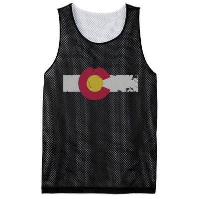 Vintage Fade Colorado Flag Mesh Reversible Basketball Jersey Tank