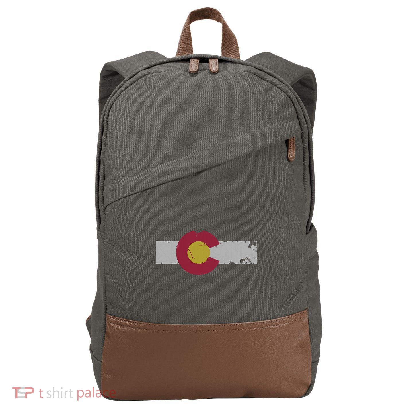Vintage Fade Colorado Flag Cotton Canvas Backpack
