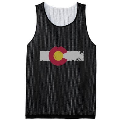 Vintage Fade Colorado Flag Mesh Reversible Basketball Jersey Tank