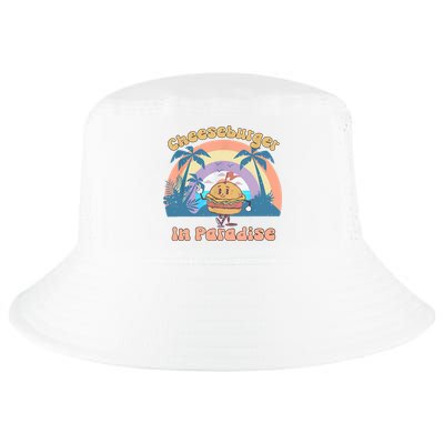 Vintage Funny Cheeseburger In Paradise Summer Vacation Vibe Cool Comfort Performance Bucket Hat
