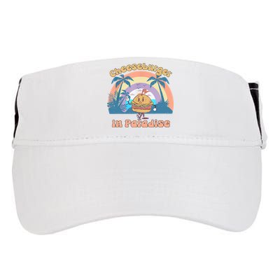 Vintage Funny Cheeseburger In Paradise Summer Vacation Vibe Adult Drive Performance Visor