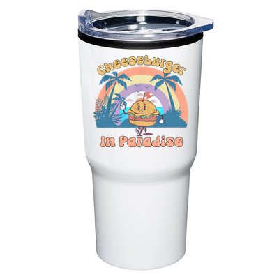 Vintage Funny Cheeseburger In Paradise Summer Vacation Vibe Tumbler