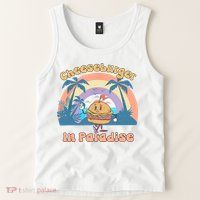 Vintage Funny Cheeseburger In Paradise Summer Vacation Vibe Tank Top