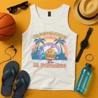 Vintage Funny Cheeseburger In Paradise Summer Vacation Vibe Tank Top