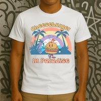 Vintage Funny Cheeseburger In Paradise Summer Vacation Vibe T-Shirt