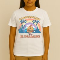 Vintage Funny Cheeseburger In Paradise Summer Vacation Vibe T-Shirt