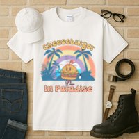 Vintage Funny Cheeseburger In Paradise Summer Vacation Vibe Tall T-Shirt