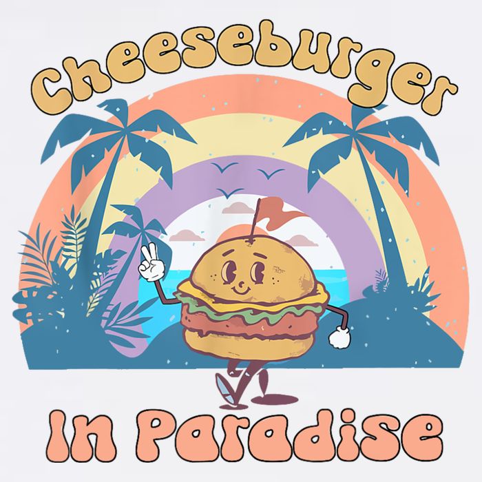 Vintage Funny Cheeseburger In Paradise Summer Vacation Vibe Tall T-Shirt