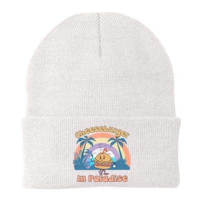 Vintage Funny Cheeseburger In Paradise Summer Vacation Vibe Beanie