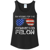 Voting For Convicted Felon 2024 Us Flag Ladies Essential Tank