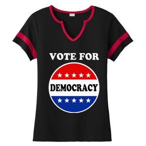 Vote For Democracy In 2024 Political Ladies Halftime Notch Neck Tee