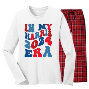 Vote For Democracy Vote Kamala Harris In My Harris Era 2024 Women's Long Sleeve Flannel Pajama Set 