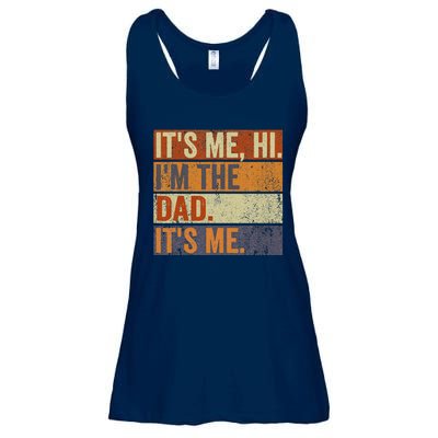 Vintage Fathers Day Its Me Hi I'm The Dad It's Me Ladies Essential Flowy Tank