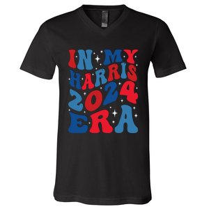 Vote For Democracy Vote Kamala Harris In My Harris Era 2024 V-Neck T-Shirt