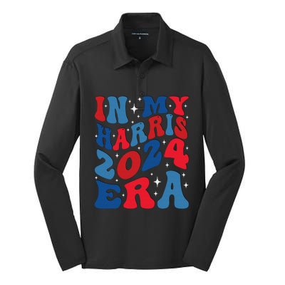 Vote For Democracy Vote Kamala Harris In My Harris Era 2024 Silk Touch Performance Long Sleeve Polo