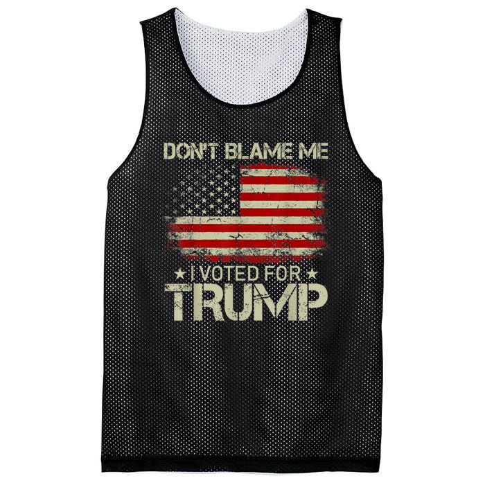 Vintage Funny Don't Blame Me I Voted For Trump USA Flag Patriots Mesh Reversible Basketball Jersey Tank