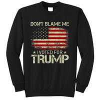 Vintage Funny Don't Blame Me I Voted For Trump USA Flag Patriots Tall Sweatshirt