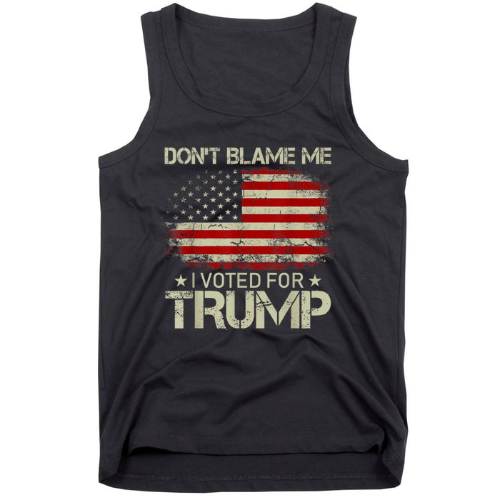 Vintage Funny Don't Blame Me I Voted For Trump USA Flag Patriots Tank Top