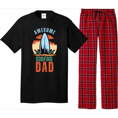 Vintage Fathers Day Awesome Surfing Dad Ever Gift Pajama Set