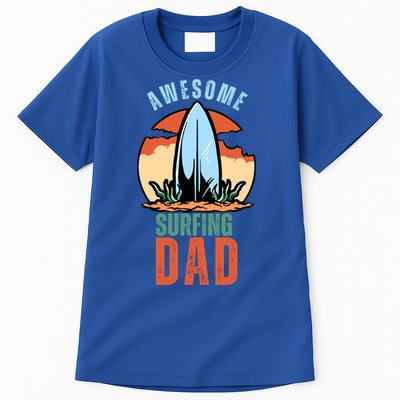 Vintage Fathers Day Awesome Surfing Dad Ever Gift Tall T-Shirt