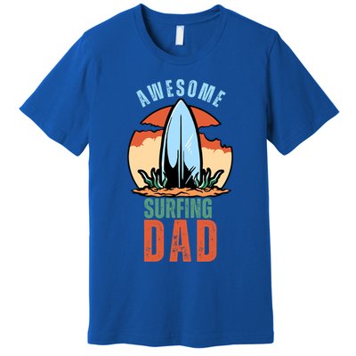 Vintage Fathers Day Awesome Surfing Dad Ever Gift Premium T-Shirt