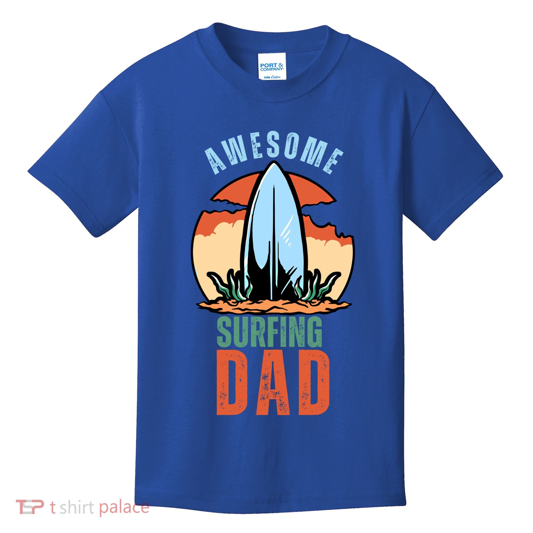 Vintage Fathers Day Awesome Surfing Dad Ever Gift Kids T-Shirt