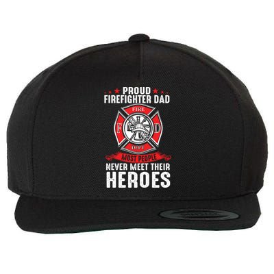 Vintage Firefighter Dad Proud Fire Fathers Day Great Gift Wool Snapback Cap