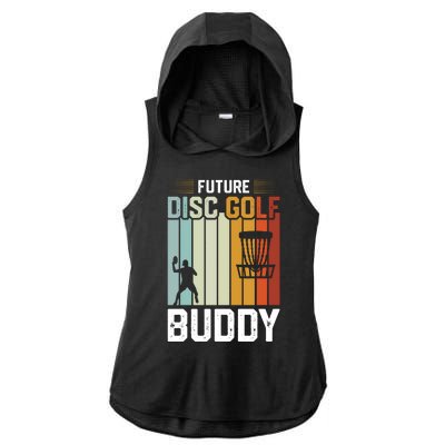 Vintage Future Disc Golf Buddy Frolf Flying Disc Sport Ladies PosiCharge Tri-Blend Wicking Draft Hoodie Tank