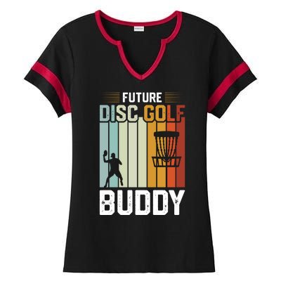 Vintage Future Disc Golf Buddy Frolf Flying Disc Sport Ladies Halftime Notch Neck Tee