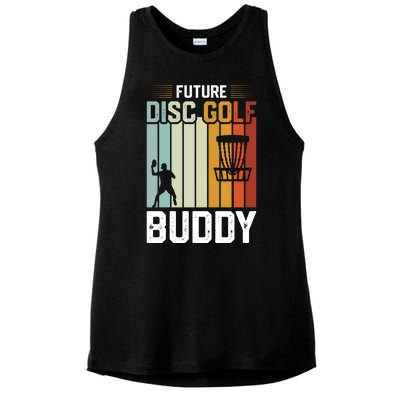 Vintage Future Disc Golf Buddy Frolf Flying Disc Sport Ladies PosiCharge Tri-Blend Wicking Tank