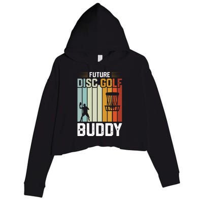 Vintage Future Disc Golf Buddy Frolf Flying Disc Sport Crop Fleece Hoodie