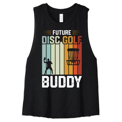 Vintage Future Disc Golf Buddy Frolf Flying Disc Sport Women's Racerback Cropped Tank